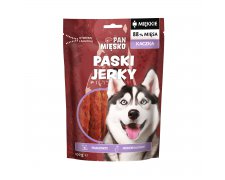 Pan Mięsko Paski Jerky miękkie paski z kaczki przysmak dla psa dorosłego 100g