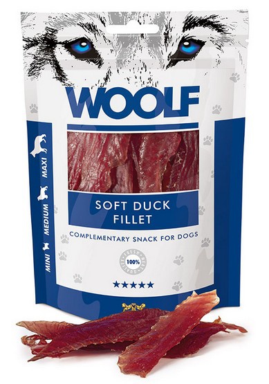 Woolf Soft Duck Jerky Fillet miękki przysmak z kaczki dla psa 100g