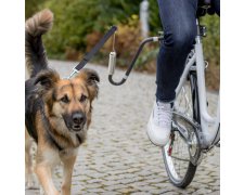 Trixie Zestaw rowerowy ze smyczą dla psów średnich i dużych grafitowy M–XL