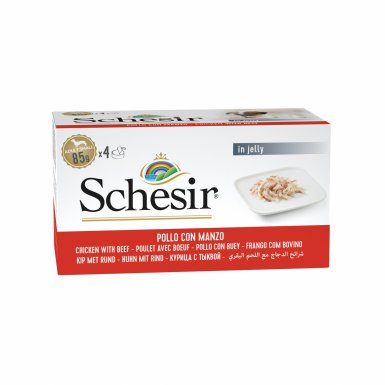 Schesir Karma mokra multipack dla psa kurczak z wołowiną w galarecie 4x85g