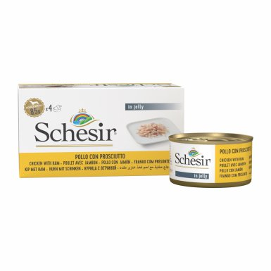 Schesir Karma mokra multipack dla psa kurczak z szynką w galarecie 4x85g