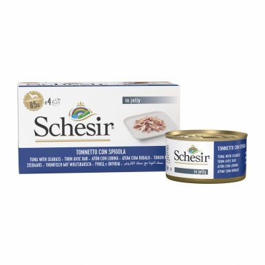 Schesir Karma mokra multipack dla psa tuńczyk z okoniem morskim w galarecie 4x85g
