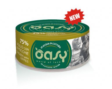 Oasy More Love kurczak 70% Kurczak z soczewicą puszka w bulionie 70g