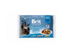 Brit Premium Cat Gravy Fillets Dinner Plate mix smaków w sosie dla kota 4x85g