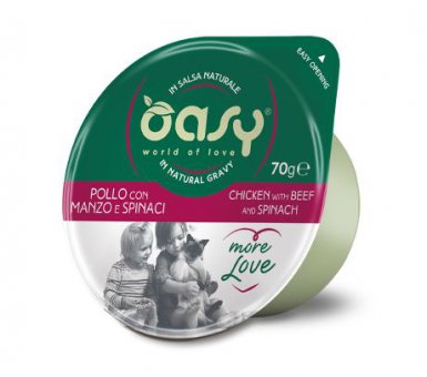 Oasy Kot More Love Cup Kurczak z wołowiną i szpinakiem kubek w naturalnym sosie 80g