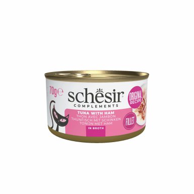 Schesir Complements karma mokra dla kotów tuńczyk z szynką w bulionie 70g