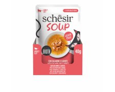 Schesir Soup karma mokra dla kotów zupa łosoś z marchewką 40g