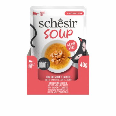 Schesir Soup karma mokra dla kotów zupa łosoś z marchewką 40g