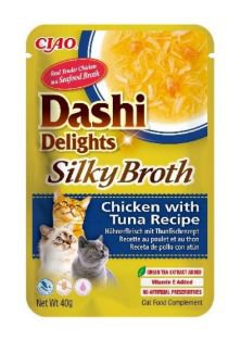 Inaba Cat Dashi Delights Silky chicken tuna z kurczakiem i tuńczykiem karma bulion dla kotów 40g