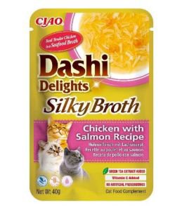 Inaba Cat Dashi Delights Silky Chicken Salmon z kurczakiem i łososiem karma bulion dla kotów 40g
