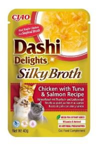 Inaba Cat Dashi Delights Silky Chicken Tuna & Salmon kurczak, tuńczyk i łosoś saszetka dla kotów 40g 