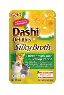  Inaba Cat Dashi Delights Silky Chicken with Tuna and Scal karma z kurczakiem tuńczykiem i przegrzebkami saszetka 40g