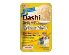Inaba Cat Dashi Delights Flakes Chicken Cheese z kurczakiem i serem karma mokra dla kota 40g 