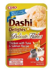 Inaba Cat Dashi Delights Flakes Chicken Tuna & Salmon z kurczakiem, tuńczykiem i łososiem karma mokra dla kota 40g