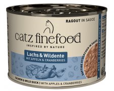 Catz Finefood Ragout N.605 Łosoś i Dzika Kaczka kąski w pysznym sosie puszka bez zbóż