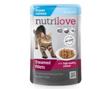 Nutrilove Premium Gotowane na parze delikatne fileciki w sosie dla kota 85g