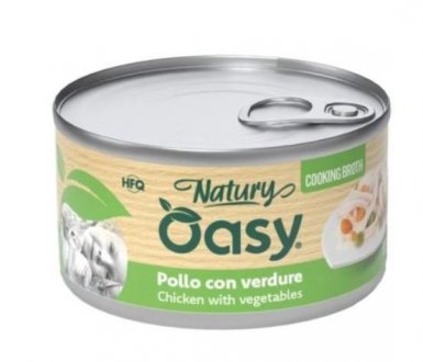 Oasy Coocking Broth kurczak z warzywami w bulionie puszka dla dorosłego kota 85g
