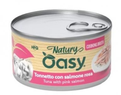 Oasy Cooking Broth tuńczyk z łososiem w bulionie puszka dla kota 85g