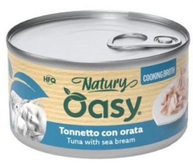 Oasy Cooking Broth tuńczyk z doradą w bulionie puszka dla kota 85g