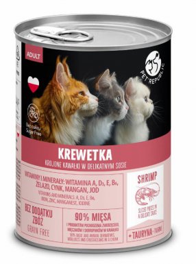 Pet Republic puszka dla Kota krewetki w sosie 400g