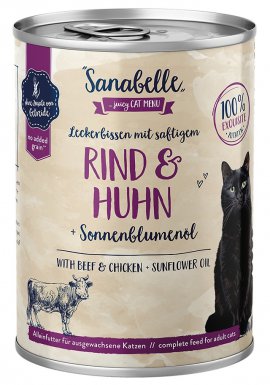 Sanabelle Adult Cat Menu puszka z olejem lnianym w sosie dla kota 400g