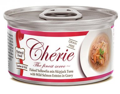 Pettric Cherie karma dla kota tuńczyk z łososiem w sosie 80g