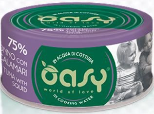 Oasy More Love Cat Adult 75% tuńczyka i kalmary puszka w bulionie 70g