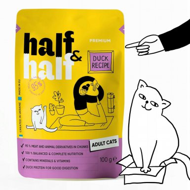 Half & Half Adult Karma mokra dla kota z kaczką w sosie 100g