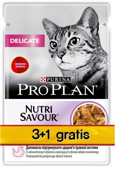 Purina Pro Plan Cat Delicate indyk saszetka w sosie 4x85g 3+1 gratis