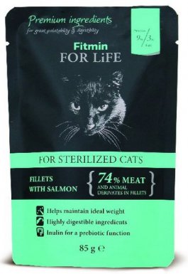 Fitmin Cat For Life Adult Sterilised Salmon z tauryną saszetka 85g w sosie