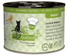 Catz Finefood Ragout N.605 Łosoś i Dzika Kaczka kąski w pysznym sosie puszka bez zbóż