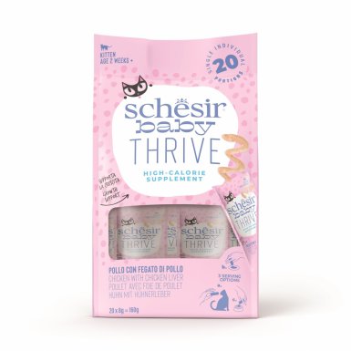 Schesir Baby Thrive multipack bezzbożowa karma mokra dla kociąt kurczak z wątróbką 20x8g