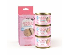 Schesir Baby Mousse multipack karma mokra dla kociąt mus z rozdrobnionym kurczakiem i łososiem 3x55g