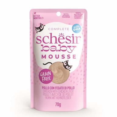 Schesir Baby Mousse karma mokra dla kociąt kurczak z wątróbką 70g