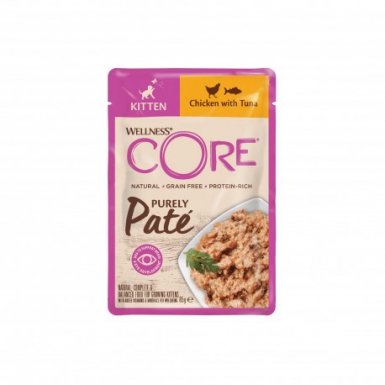 Core Purely Pate Kitten karma mokra dla kociąt kurczak z tuńczykiem 8x85g