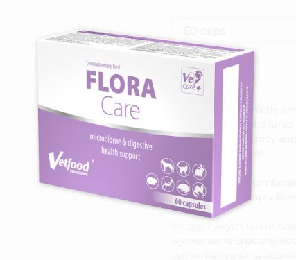 Vetfood Flora Care Ostre biegunki na tle wirusowym, bakteryjnym lub pasożytniczym 60caps.