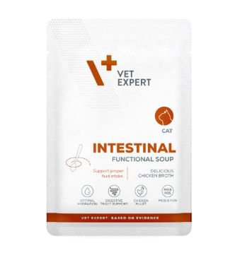 Vet-Expert 4T Diet Intestinal Cat Functional Soup bulion nawadniający dla kotów z biegunką i wymiotami saszetka 40g