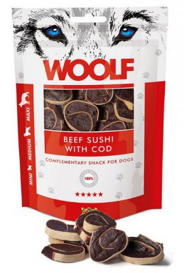 Woolf beef sushi przysmak dla psa 100g