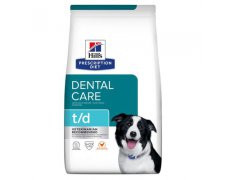 Hill's Prescription Diet Canine t / d (teeth diet) pomaga utrzymać zdrowie jamy ustnej średnie i duże rasy