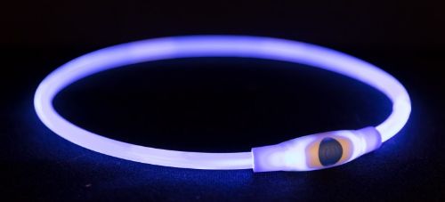 Trixie Obręcz z podświetleniem USB S–M:40cm/8mm niebieska