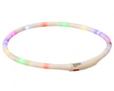 Trixie Obręcz z podświetleniem USB XS–XL:70cm / 10mm wielokolorowa