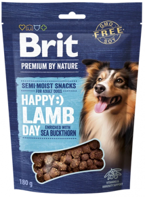 Brit Premium Dog Happy Snacks Lamb with Sea Buckthorn Przysmaki treningowe dla psa z jagnięciną i rokitnikiem 180g
