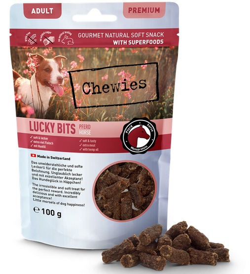 Chewies Lucky Bits Adult Konina przysmak superfood dla psa 100g