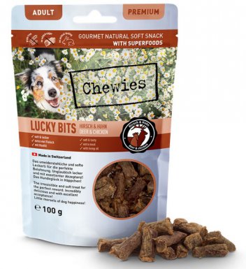 Chewies Lucky Bits Adult Jeleń & kurczak przysmak superfood dla psa 100g