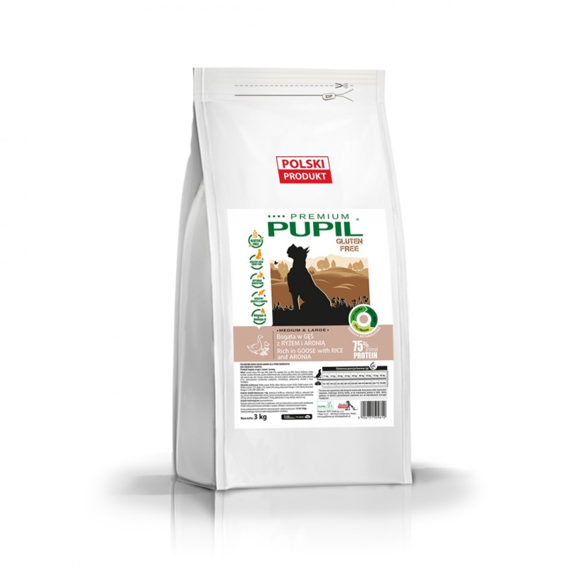 Pupil Premium Gluten Free M&L karma sucha dla psów średnich i dużych bogata w gęś z ryżem i aronią