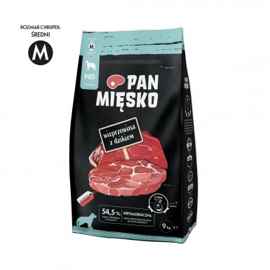 Pan Mięsko wieprzowina z dzikiem karma sucha dla psa M