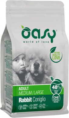 Oasy One Animal Protein Dry Adult Medium Large Rabbit Monobiałkowa karma dla dorosłych psów z królikiem