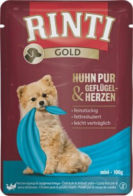 Rinti Gold karma mokra dla psów dorosłych kurczak z sercami drobiowymi 100g