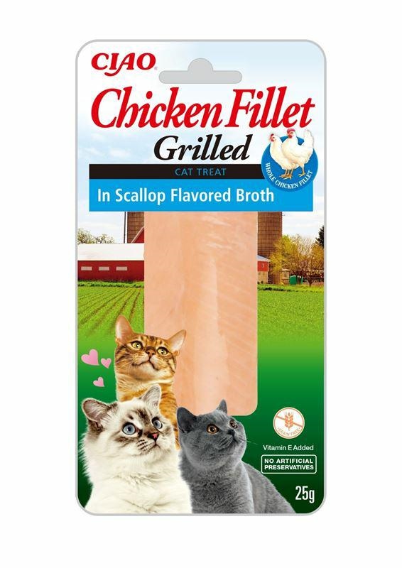 Churu Chicken Fillet Scallop Filet z kurczaka w bulionie z przegrzebków przysmak dla kota 25g
