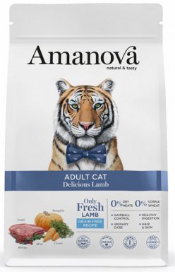 Amanova Delicious karma sucha z jagnięciną dla dorosłego kota 1,5kg